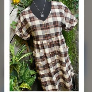 Plaid Tartan Autumn Fall Babydoll Dress